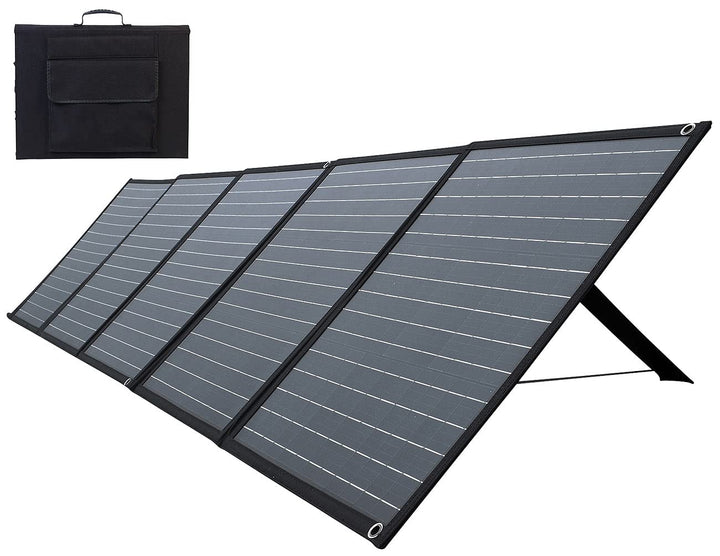 revolt Mobiles faltbares Solarpanel, 5 monokristalline Solarzellen, 200 Watt