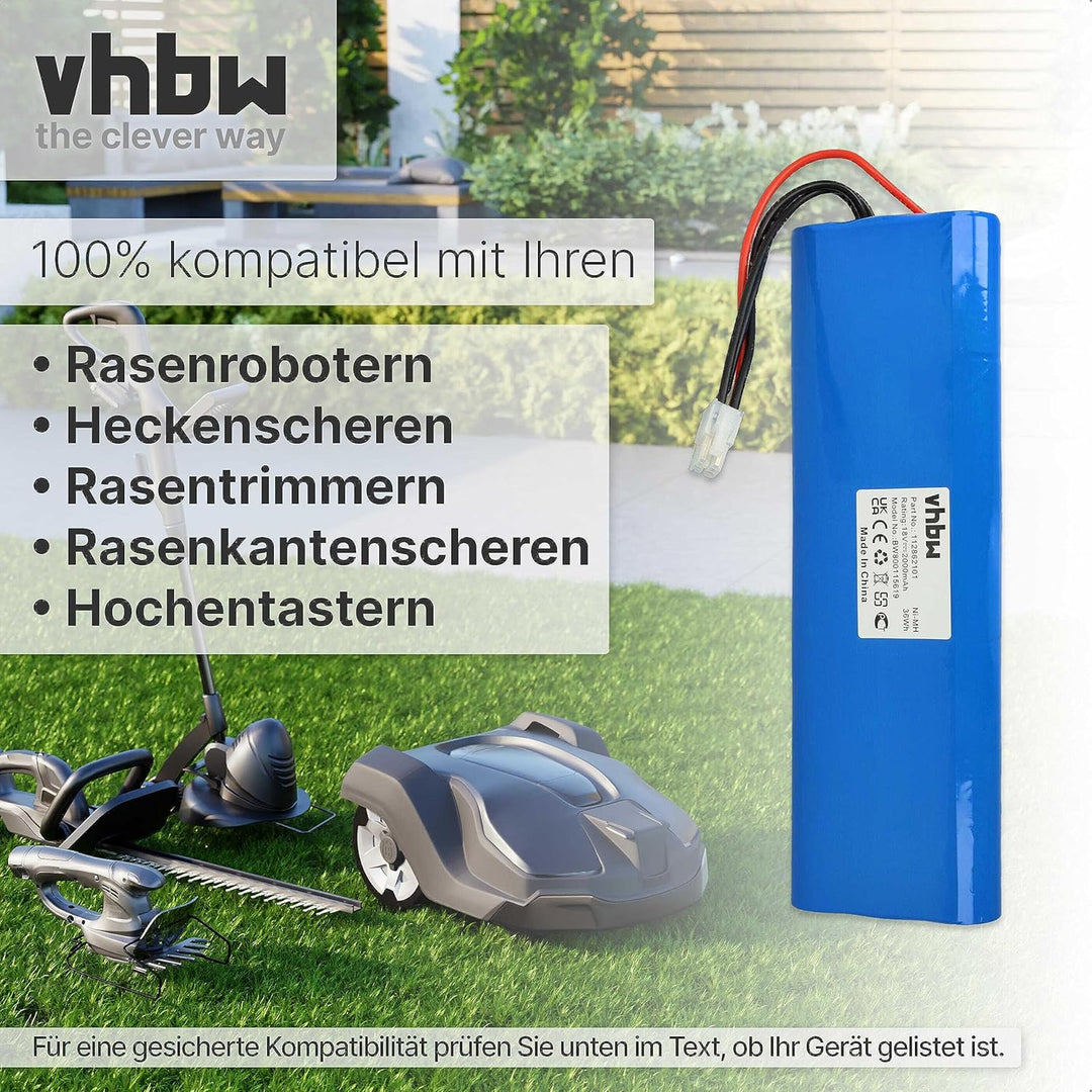 vhbw NiMH Akku 2000mAh (18V) kompatibel mit Rasenmäher Rasenroboter Gardena Robotic R160, Husqvarna