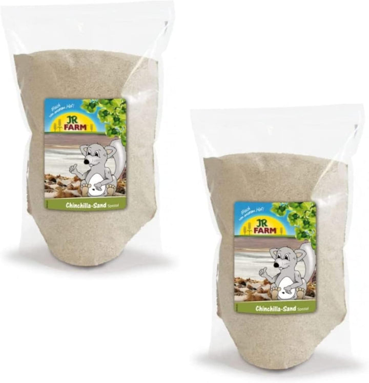JR FARM Chinchilla-Sand Spezial | Doppelpack | 2 x 1 kg | Sanfter Reinigungs- und Pflegesand für das