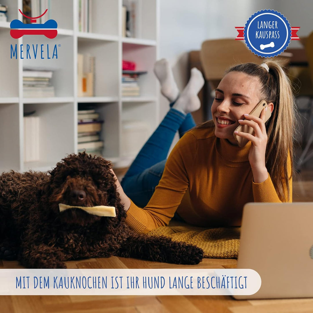 MERVELA® Kaukäse für Hunde | 3 * 170 Gramm | XXL | Käseknochen für Hunde | Beschäftigung & Belohnung