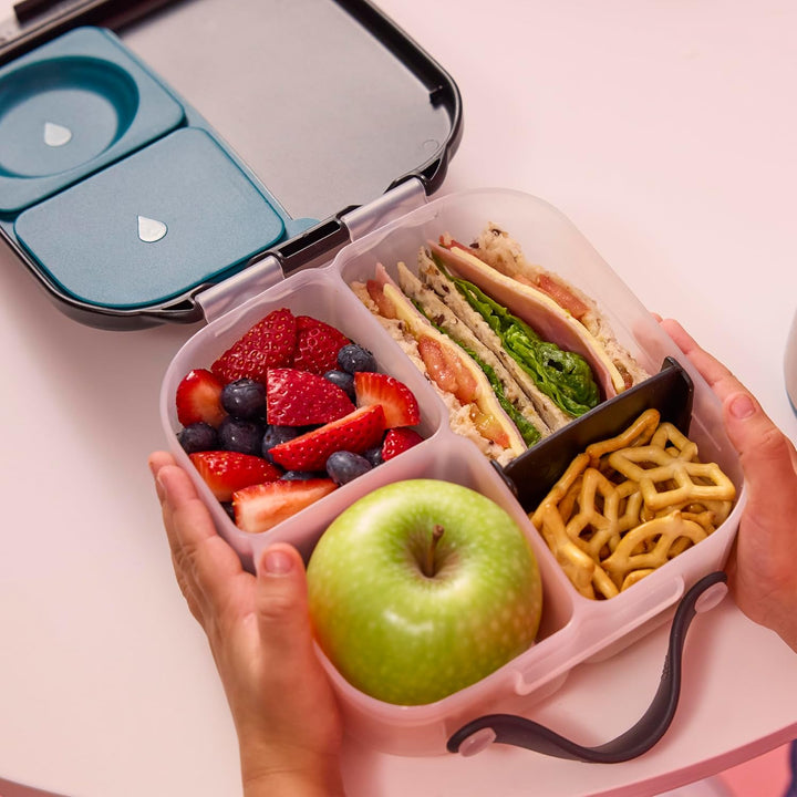 b.box Mini Brotdose | Bento-Box mit 3 Fächern (2 auslaufsicher) | Ideal für Kleinkinder, Kinderlunch