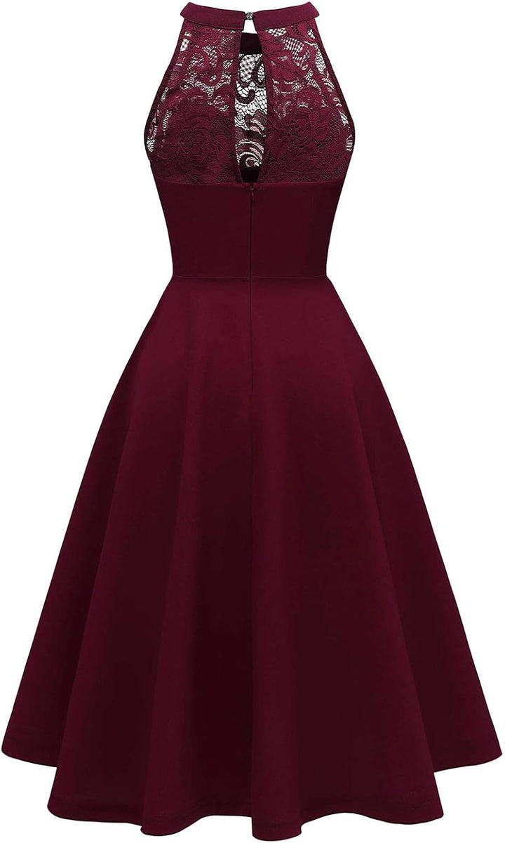 Bbonlinedress Abendkleider elegant für Hochzeit gast festliches Kleid Damen Neckholder Konfirmations