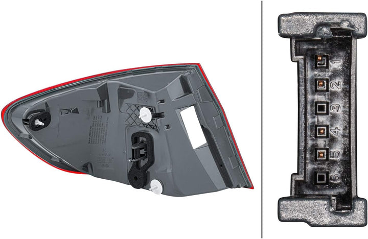 HELLA 2SD 010 234-101 Heckleuchte - LED - äusserer Teil - rechts - für u.a. BMW 5 (F10), Rechts