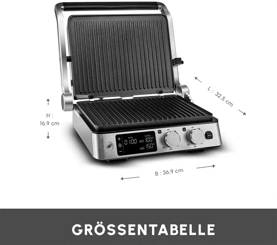 Karaca Compact Steel Sear & Grill Inox 2008 Sandwichmaker 3 in 1, Elektrogrill, Toaster Sandwichtoas