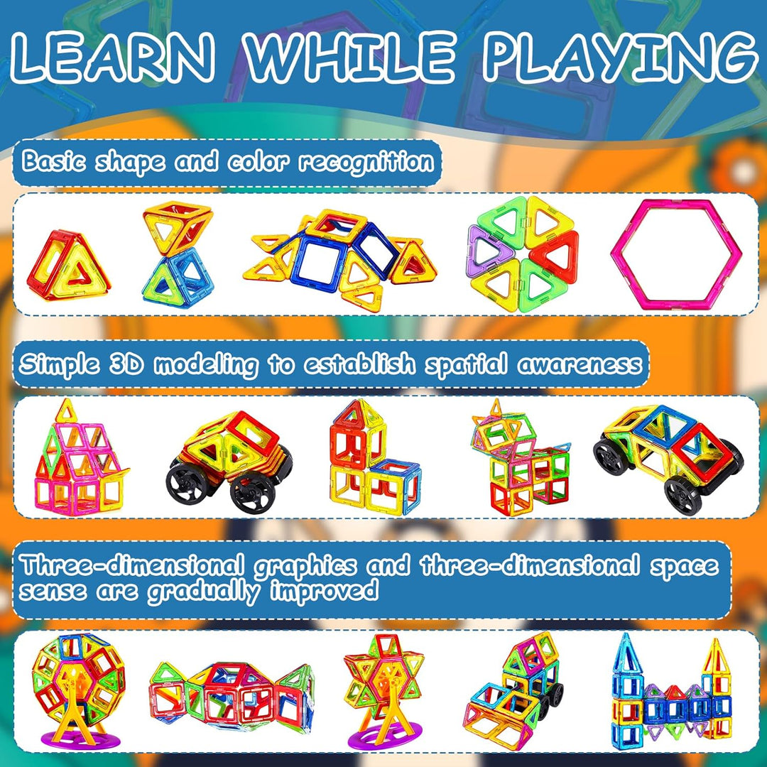 MULEVIP Magnetische Bausteine 82 PC Magnet Spielzeug Kinder,Lustiges Pädagogisches Bauspielzeug,Magn