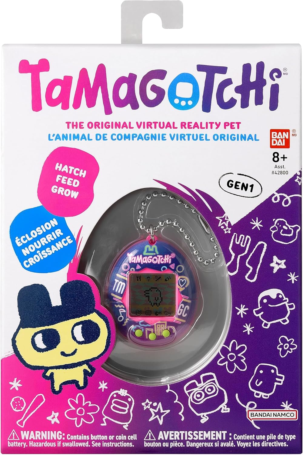 BANDAI-Tamagotchi Virtuelles Haustier Neon Lights 42974 Neonlichter, Neonlichter