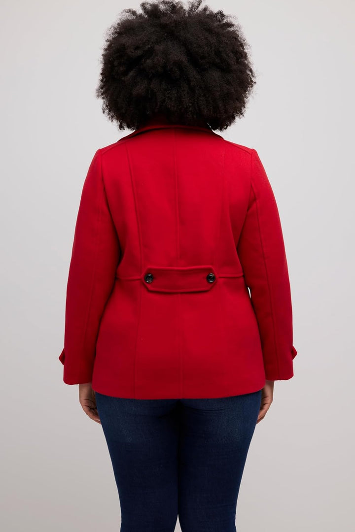 Ulla Popken Damen grosse Grössen Übergrössen Plus Size Jacke, doppelreihig, Stehkragen/Klappkragen 8