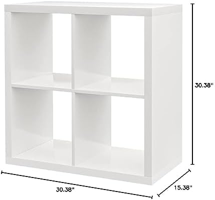 Kallax IKEA Regal – Bücherregal-4er-weiss Grösse: 77 X 77 cm, weiss-Glanz, 77x77 cm, Weiss-glanz