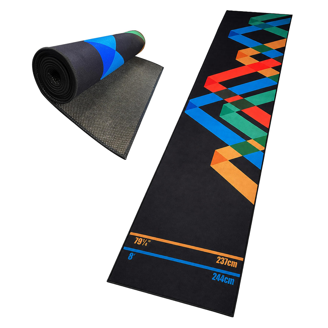 Relaxdays Dartteppich, mit Oche Abwurfline, Dartmatte, BT: 60x260 cm, Farbe | rutschfest, Bodenschut