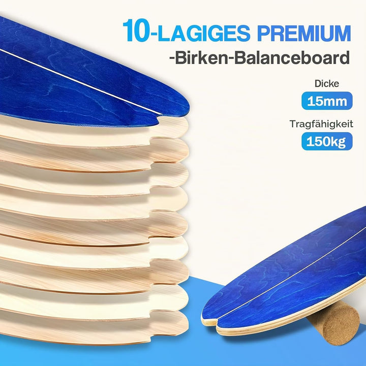 Balance Board, Balance Board mit Halbkugel, Surf Balance Wackelbrett Kinder &amp; Erwachsene, Surfboard