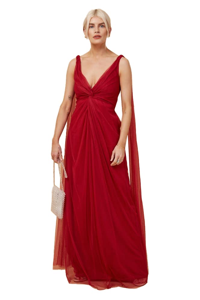 Little Mistress Damen Eden Maxikleid, Knoten, Grösse 36, Rot Kleid, 34