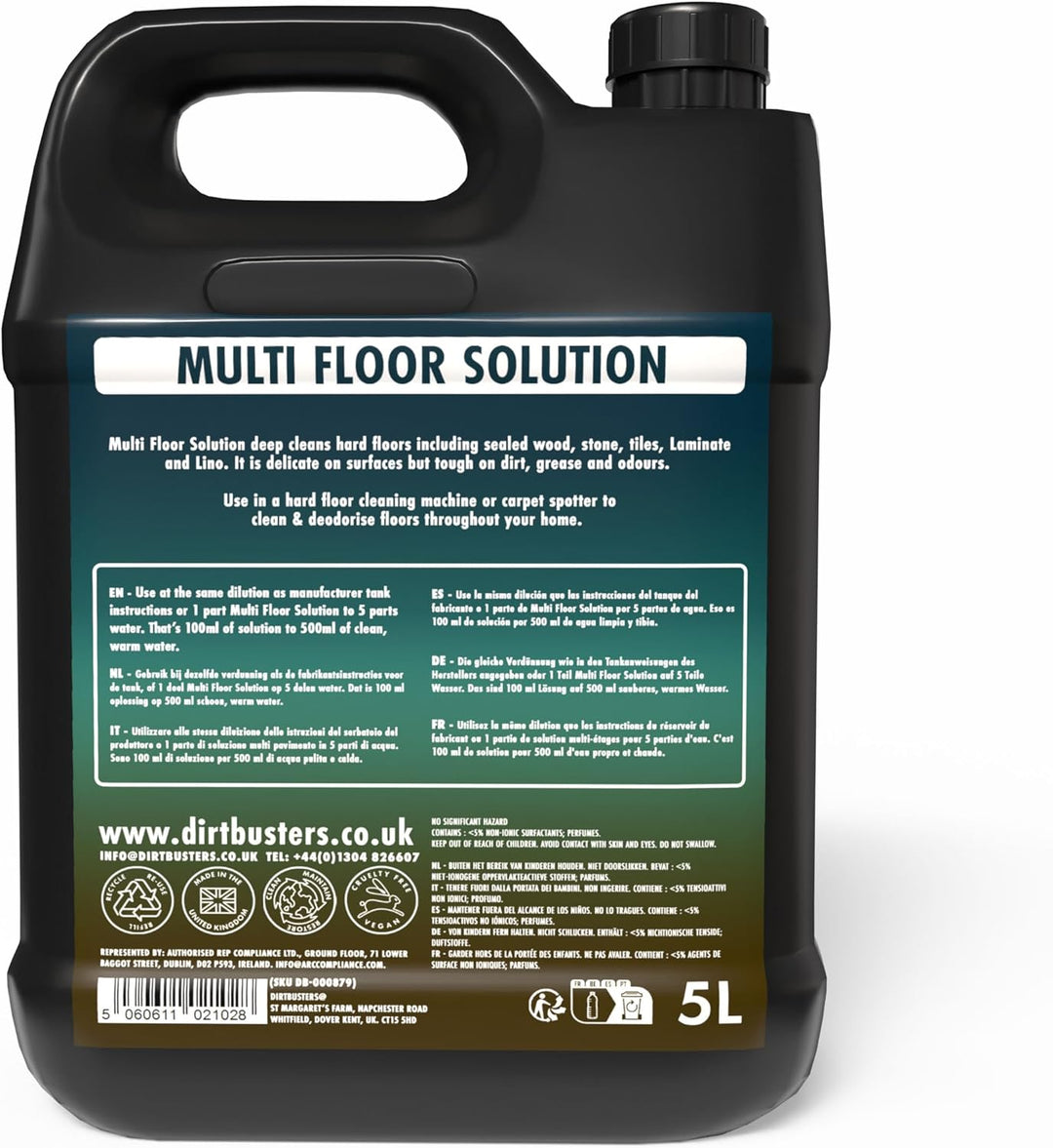 Dirtbusters Reinigungslösung mit Geruchsentferner für Dampfreiniger, für alle Oberlächen und Teppich