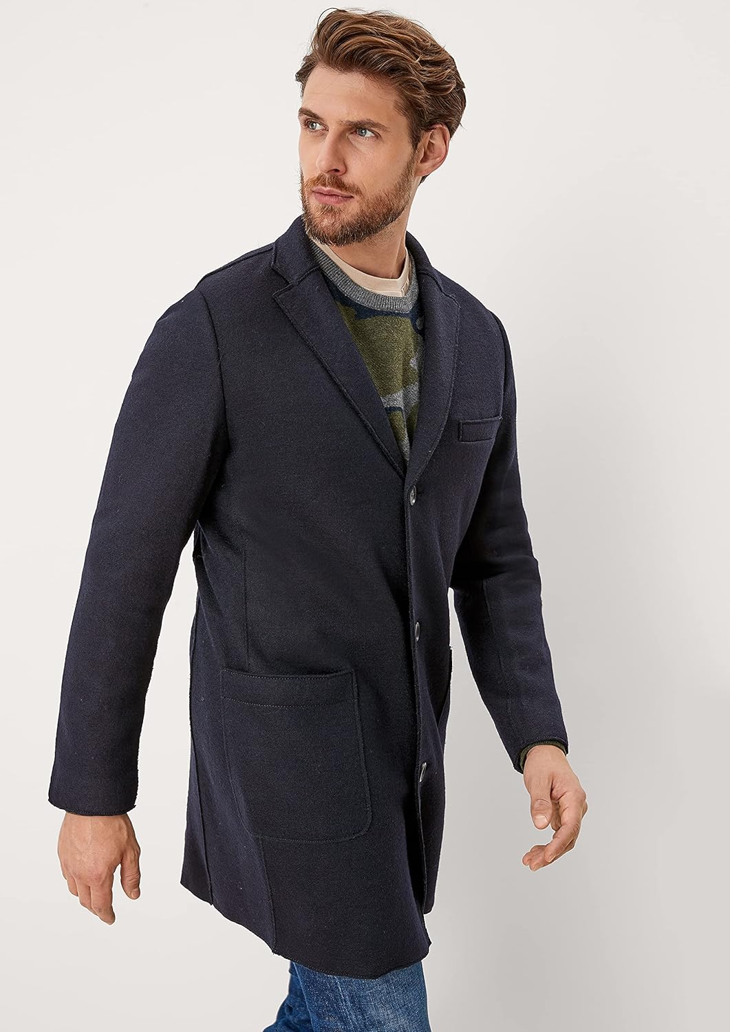 s.Oliver BLACK LABEL Herren Daunenmantel 48 Blau, 48 Blau