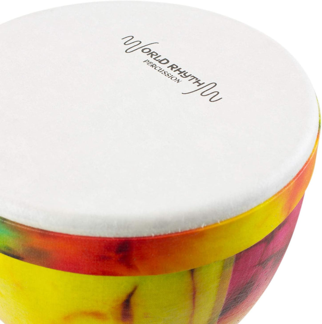 World Rhythm - Djembe Afrikanische Handtrommel -Synthetik 7 Zoll - Regenbögen - MDJ008-RD Regenbogen