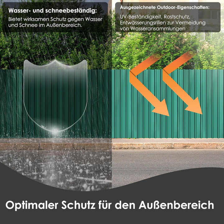 UISEBRT 12 Stück Wellplatten Dachplatten Verzinkter Stahl 129,5x45 cm, Trapezblech Profilblech 7 m²