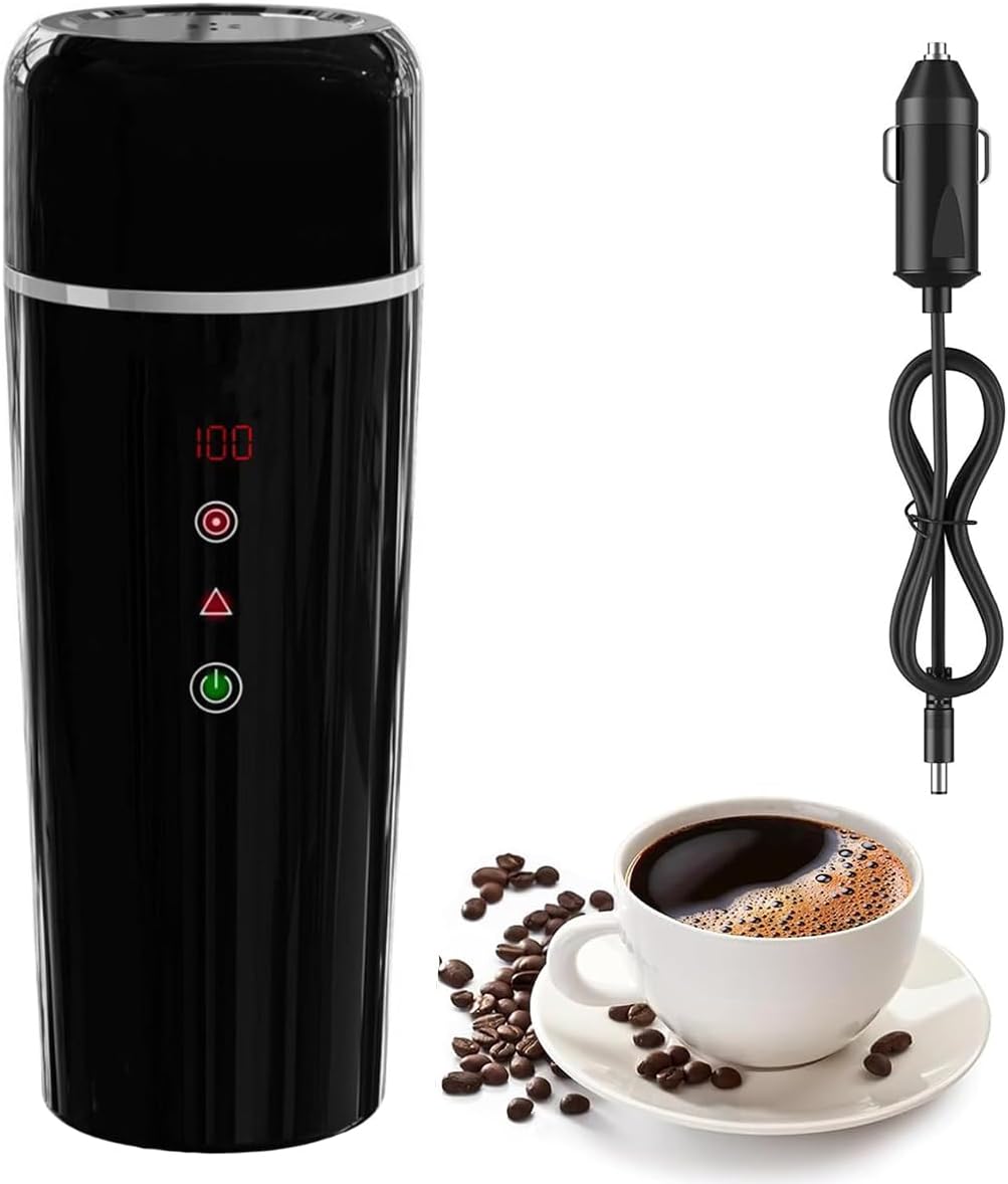 Wasserkocher für Auto, 12V 24V Wasserkocher Cup für LKW Taxi, 420ml Tragbarer Schneller Fläschchenwä