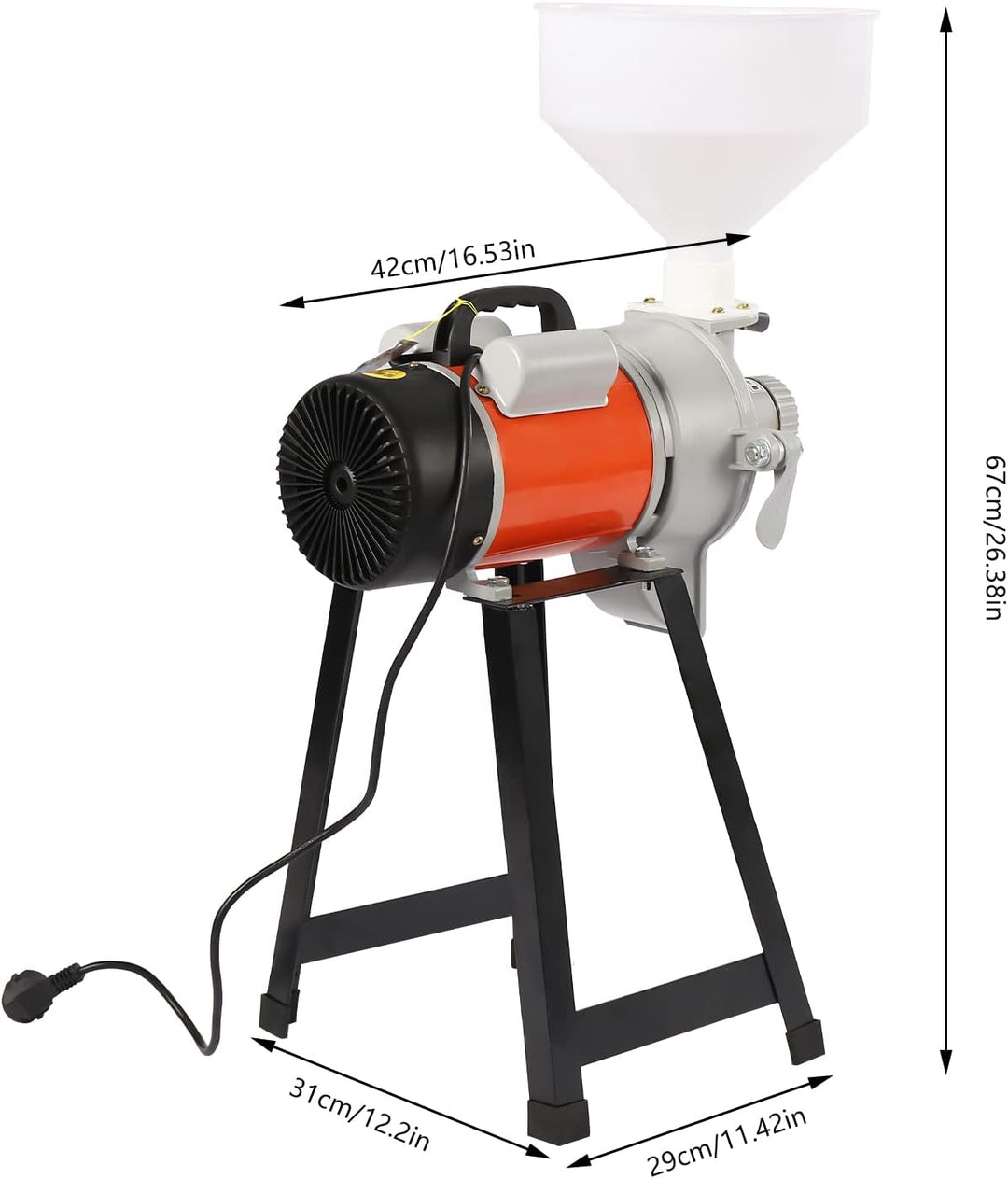 Getreidemühle Elektrisch,Mit Feinheitsregler Und Keramik Mahlscheibe | Wasserdichter Schalter,Stabil