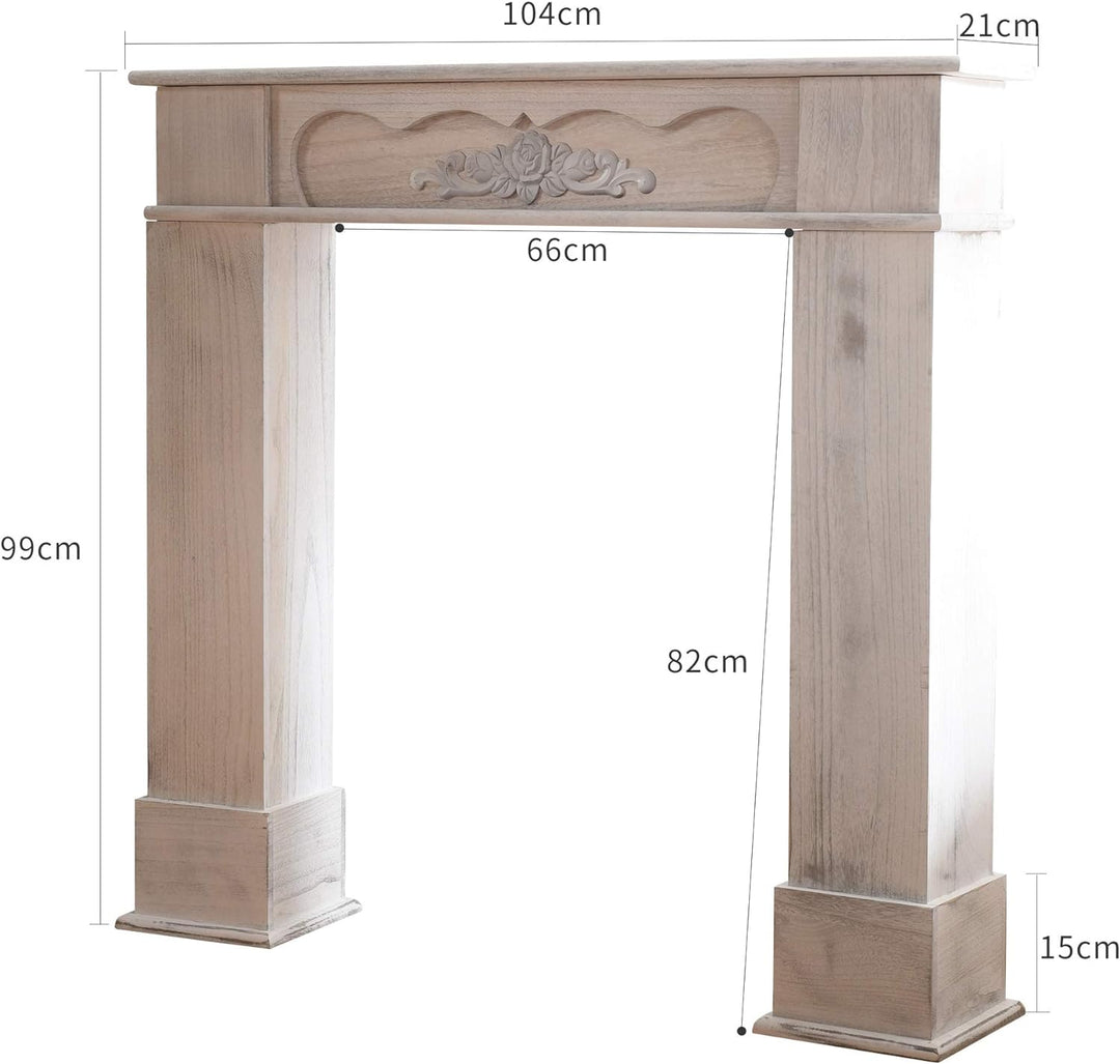 Mobili Rebecca® Verkleidung-Chemineee Rahmen Holz weiss Design Vintage Badezimmer (Cod.