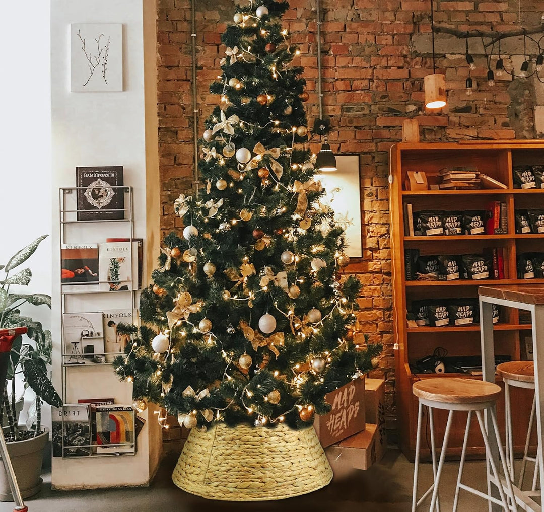 Korb für Tannenbaumständer, Weihnachtsbaumständer Abdeckung Korb, Weihnachtsbaum Rock aus Wasserhyaz
