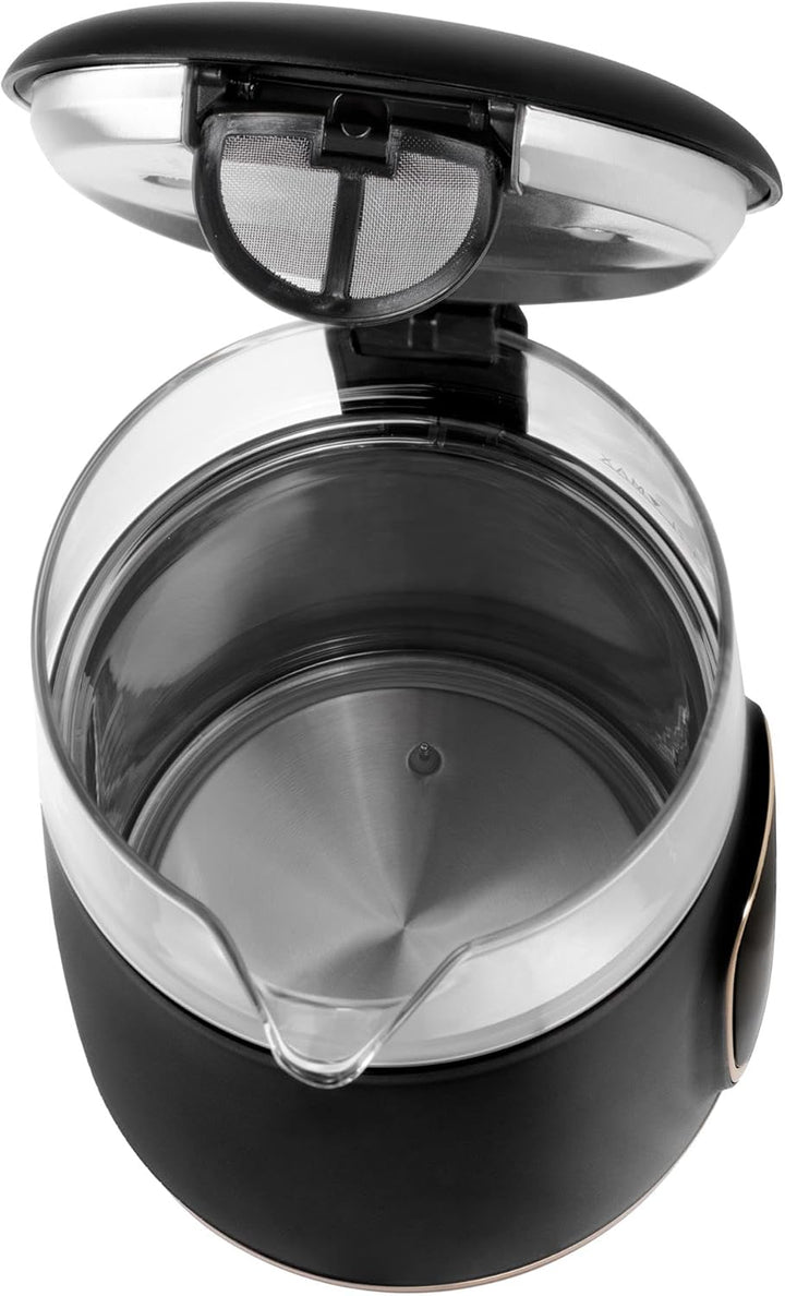 Adler Wasserkocher mit Temperatureinstellung 2200W – Wasser Kocher 1,7L mit LED-Display und Touchpan