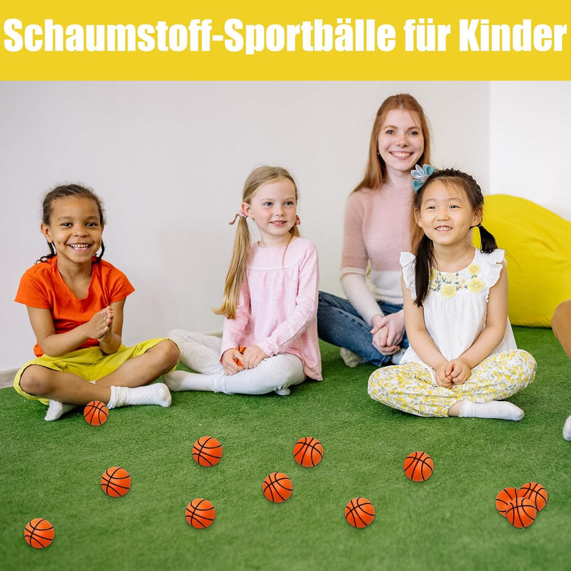 Cptoion Mini-Basketball-Stressbälle, 30 Stück Mini Basketball für Kinder, 4 cm Sportbälle Basketball