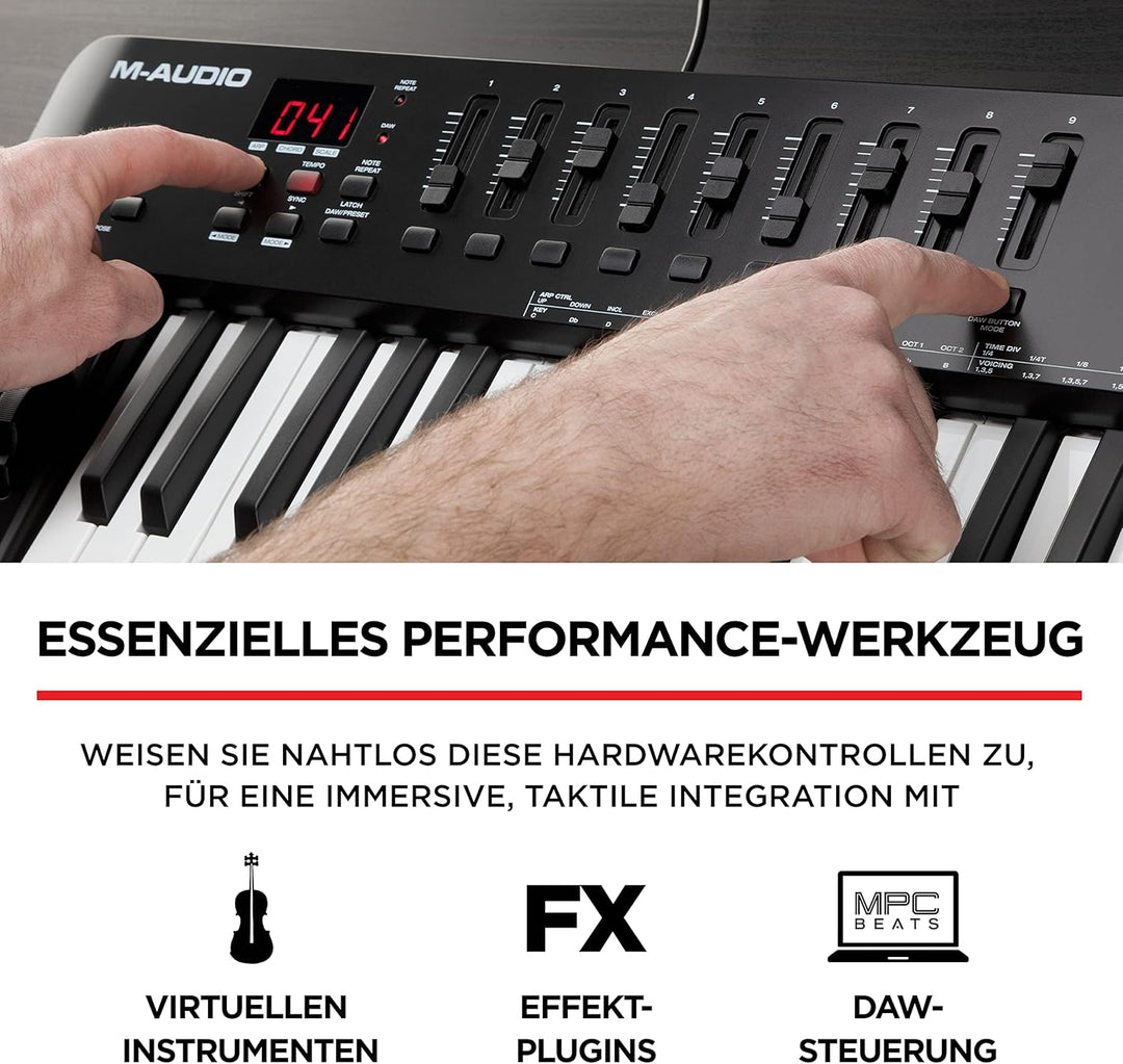 M-Audio Oxygen 49 V – 49-Tasten USB MIDI Keyboard Controller mit Beat Pads, Smart Chord & Scale Modi