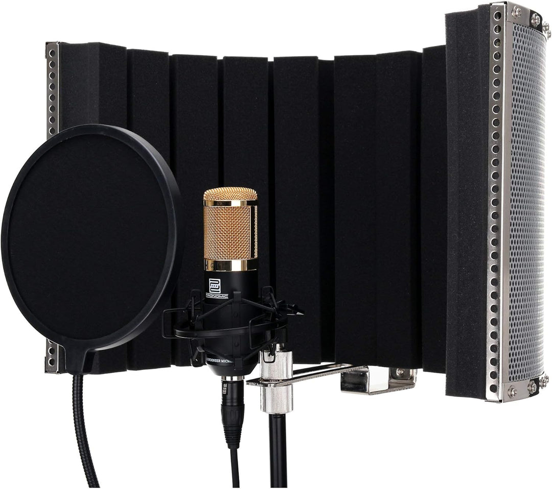 Pronomic CM-100BG Studio Grossmembranmikrofon XLR-Kondensatormikrofon inkl. Popkiller und Micscreen