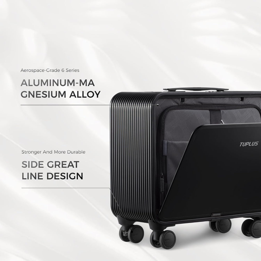 TUPLUS Koffer Aluminium Trolley Rollkoffer mit 4 Rollen Reisekoffer Handgepäck Hartschalenkoffer mit