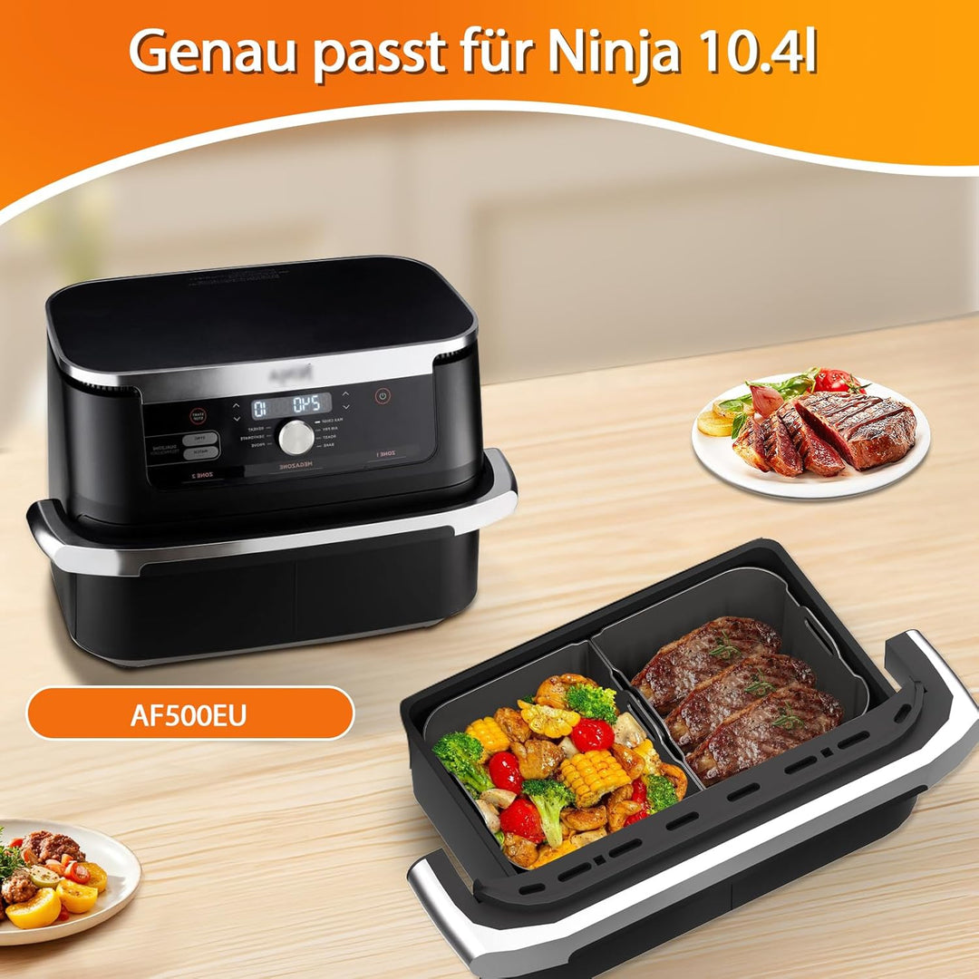 Heissluftfritteuse Zubehör für Ninja 10,4L AF500EU, Airfryer Silikonform für Ninja Foodi Flexdrawer