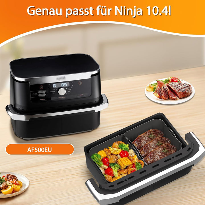 Heissluftfritteuse Zubehör für Ninja 10,4L AF500EU, Airfryer Silikonform für Ninja Foodi Flexdrawer