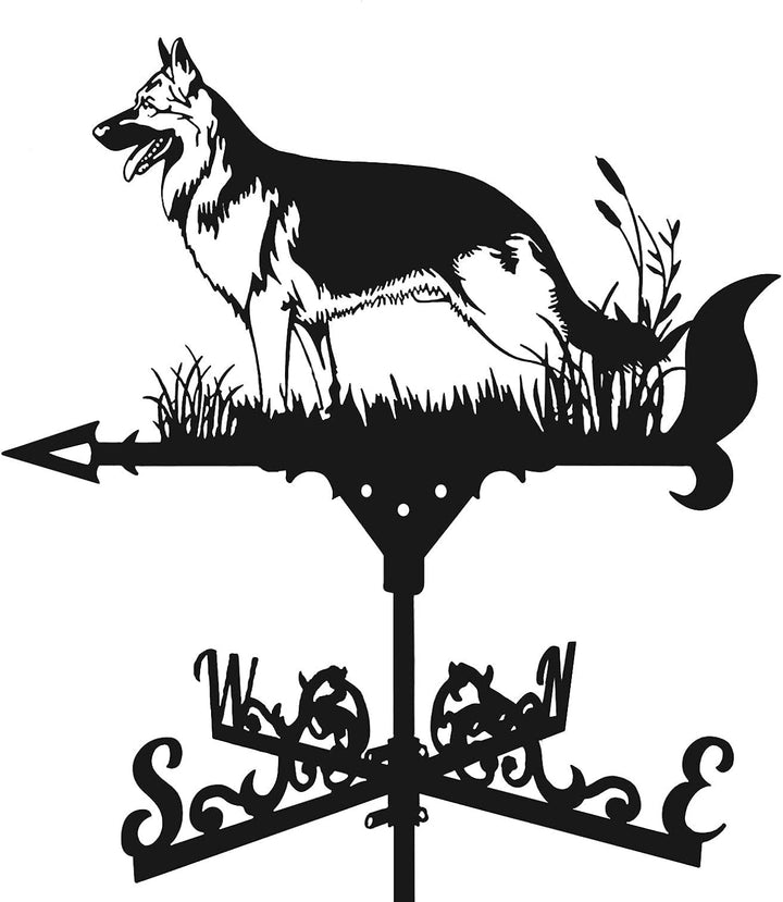 Wetterfahne aus Metall, 23,4313,39 cm, niedlicher Hund, Retro-Eisen, Wetterfahne für Gartendekoratio