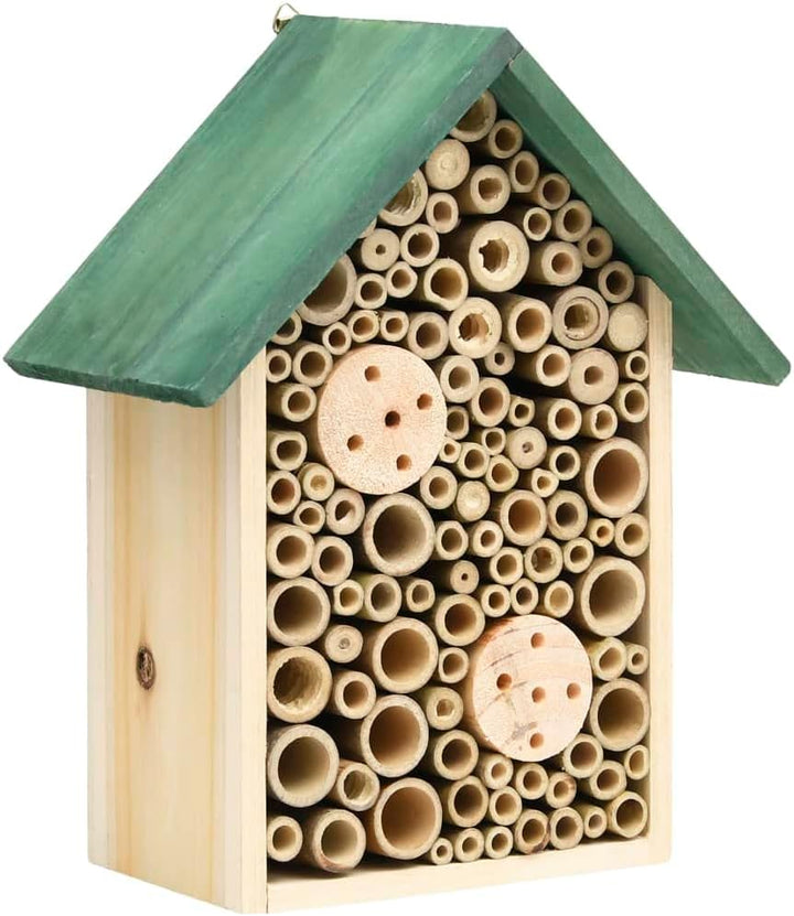Insektenhotel 2er Set aus massivem Tannenholz, Nisthilfe für Bienen, Käfer und Schmetterlinge, Wette