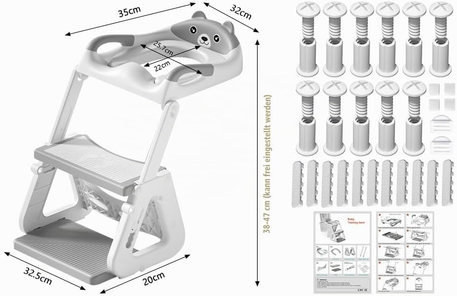 Kinder Toilettensitz mit Treppe,WC Sitz Kinder,Toilettenleiter für Kinder,Klositz für Kinder,Kindert