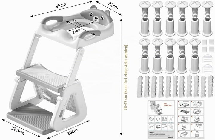 Kinder Toilettensitz mit Treppe,WC Sitz Kinder,Toilettenleiter für Kinder,Klositz für Kinder,Kindert