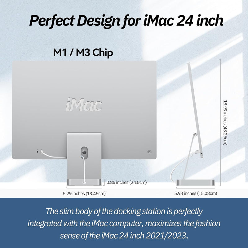 Minisopuru USB C Hub für iMac 24 Zoll 2021/2023, iMac Zubehör unterstützt M.2 NVMe SSD, iMac USB Hub