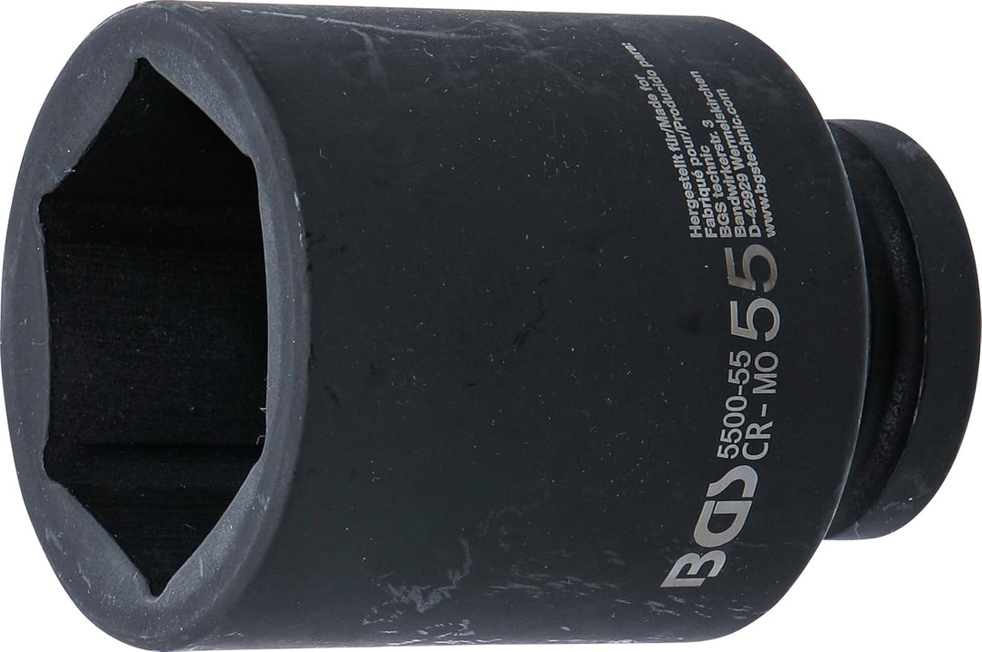 BGS 5500-55 | Kraft-Steckschlüssel-Einsatz Sechskant, tief | 25 mm (1") | SW 55 mm Schlüsselweite: 5