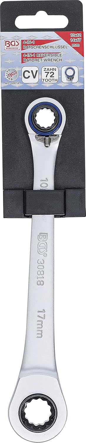 BGS 30818 | Ratschen-Ringschlüssel "4 in 1" | SW 10 x 12, 14 x 17 mm