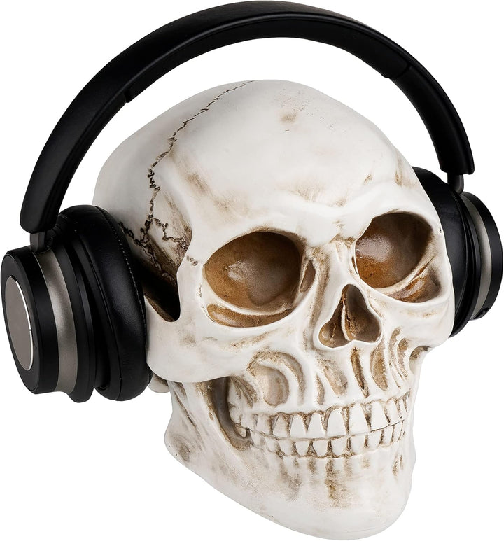 CRAZY HEADS white Skull Totenkopf Kopfhörerständer Headset Halter Ständer Skull Totenschädel
