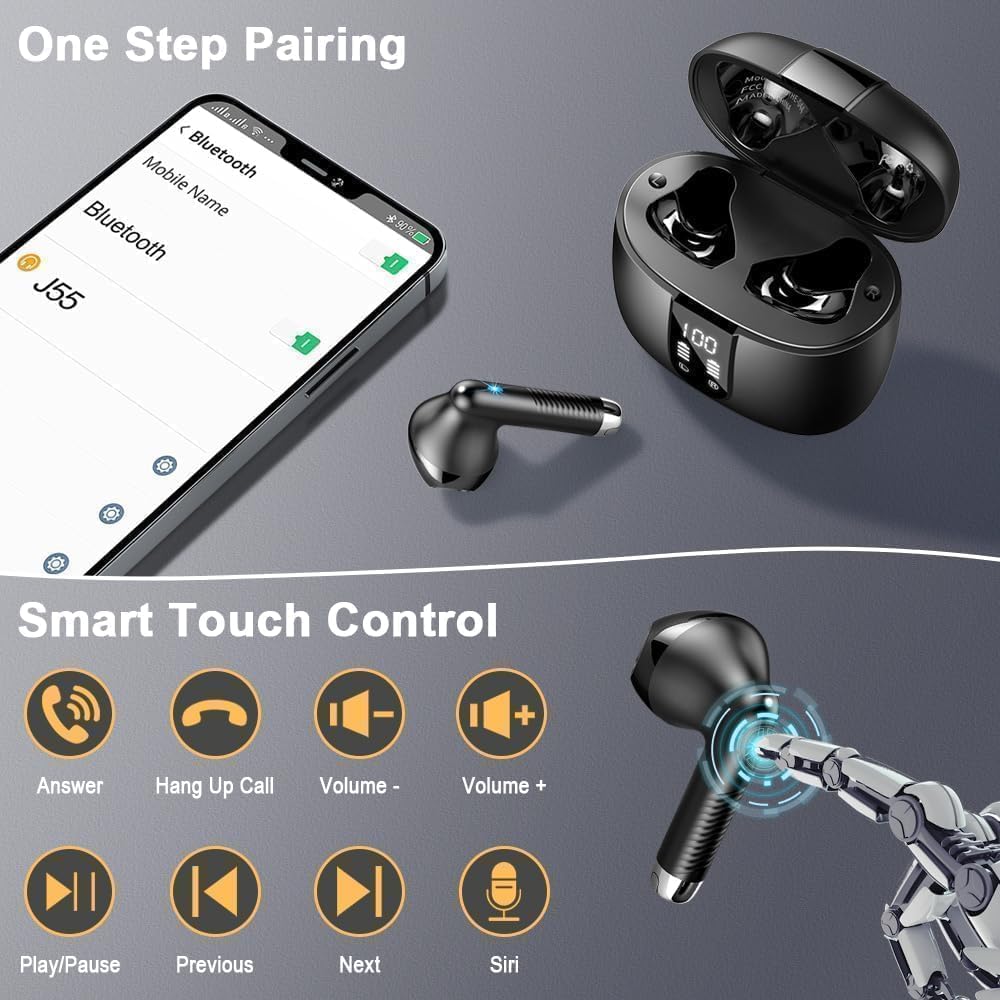 Drsaec Bluetooth 5.4 Kopfhörer, 6D Tiefer Bass In Ear Kopfhörer Kabellos Bluetooth 2026 Neu 56 Std K