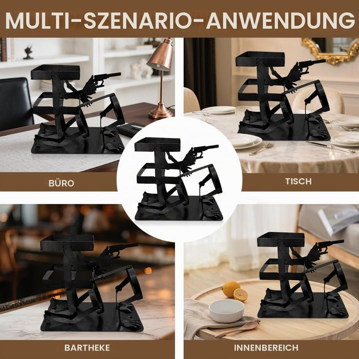 Totenkopf Weinflaschenhalter,Skull Coke and Wine Bottle Stand,witzige Metall Totenkopf Bardekoration
