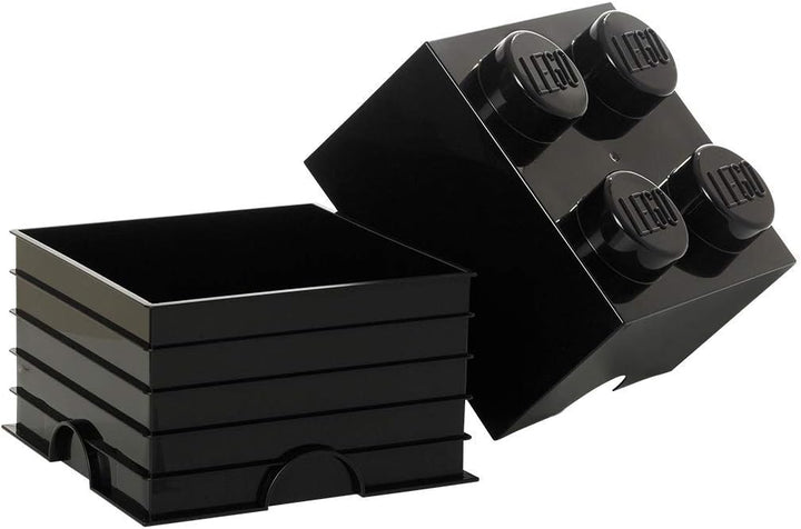 Room Copenhagen LEGO Aufbewahrungsstein 4 Noppen, stapelbar Aufbewahrungsbox, 5,7 l, Schwarz