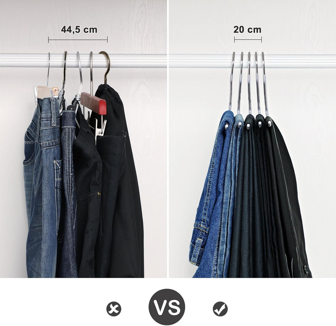 SONGMICS 20 Stück Hosenbügel aus Metall, Kleiderbügel mit offenem Ende und rutschfester Beschichtung