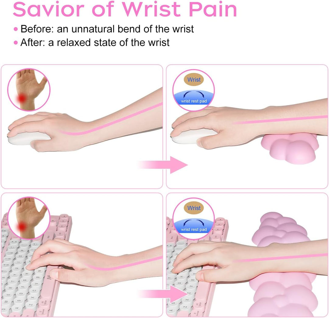 JIKIOU Tastatur-Handgelenkauflage in Wolkenform, mit rutschfester PU-Basis, bequemer Memoryschaum, f