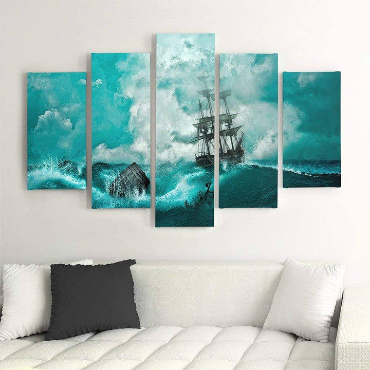 Feeby. Leinwandbild - 5 Teile - Bilder, Wand Bild, Wandbilder, Kunstdruck XXL, 5-Teilig, Typ A, 150x