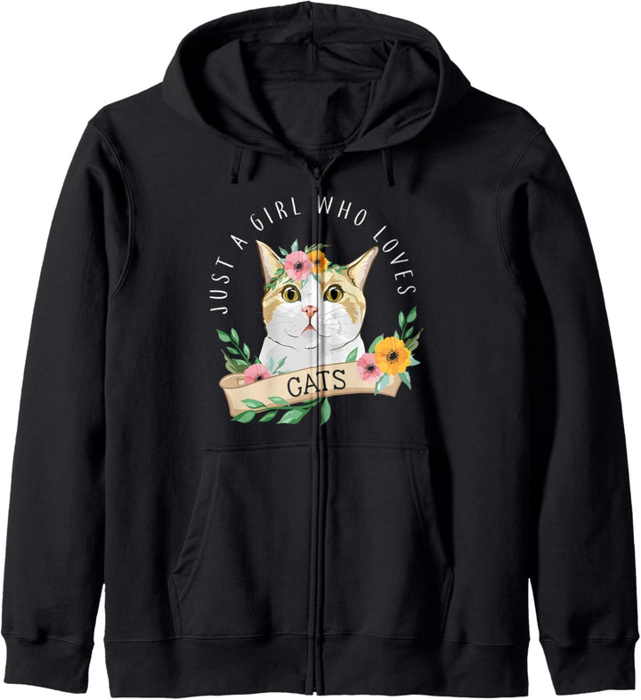 Nur ein Mädchen, das Katzen liebt - Katzen Katze Geschenk Kapuzenjacke