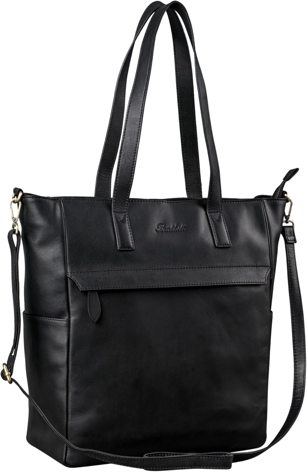 Benthill Shopper Damen Leder Gross - Ledertasche mit Reissverschluss - Umhängetasche aus Echtleder -