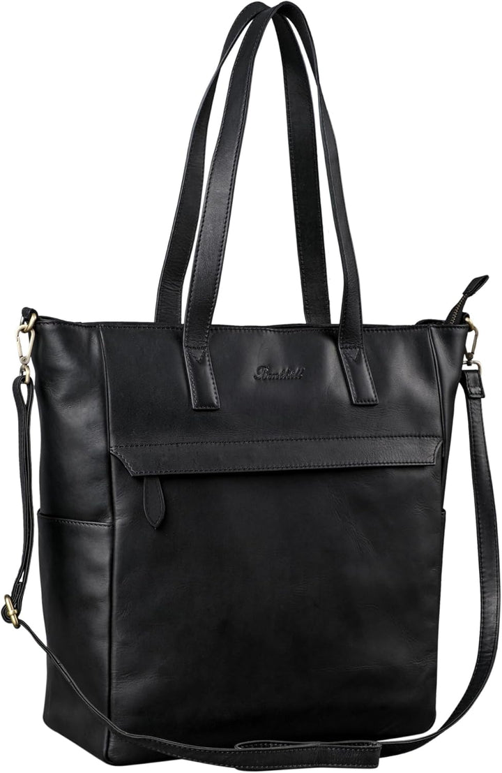 Benthill Shopper Damen Leder Gross - Ledertasche mit Reissverschluss - Umhängetasche aus Echtleder -