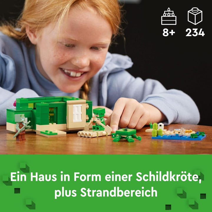Lego Minecraft Das Schildkrötenstrandhaus, Spielzeug-Haus mit Zubehör für Mädchen und Jungen ab 8 Ja