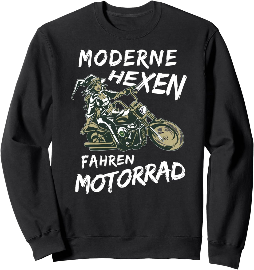 Motorrad Fahrerin Hexe Bike Zubehör Bikerin Frauen Motorrad Sweatshirt