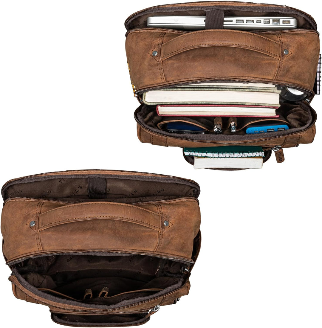 STILORD 'Archibald' Leder Business Rucksack Damen und Herren Laptop Rucksack 15,6 Zoll Arbeitstasche